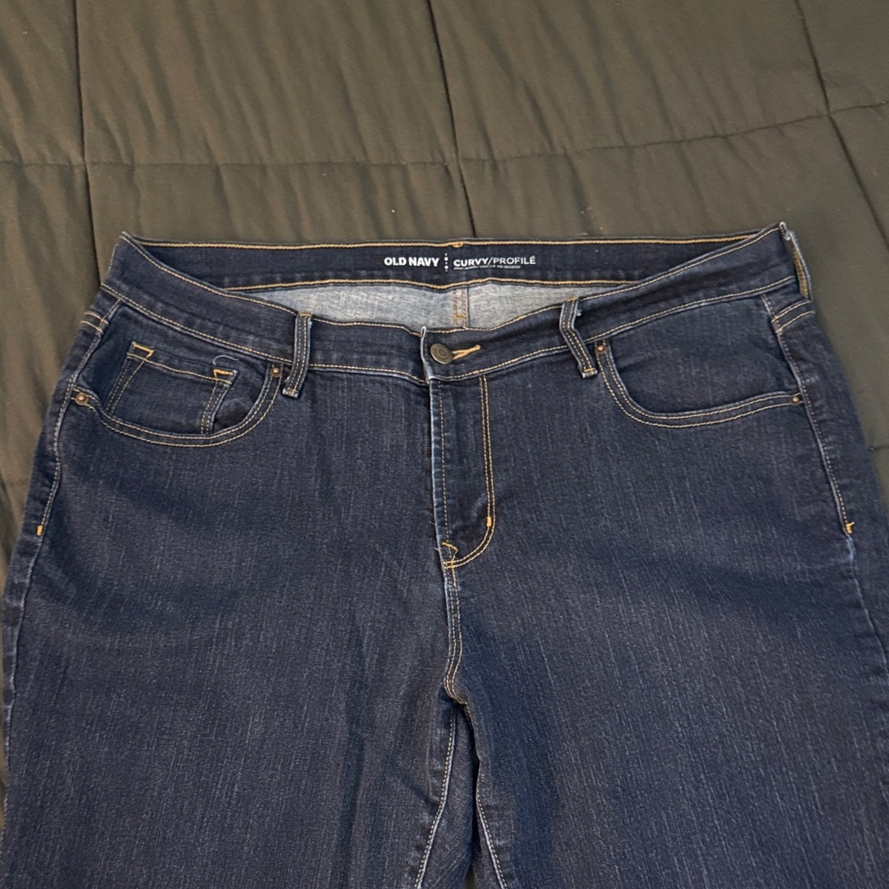 Old Navy Dark Blue Straight-Leg Women's Jeans